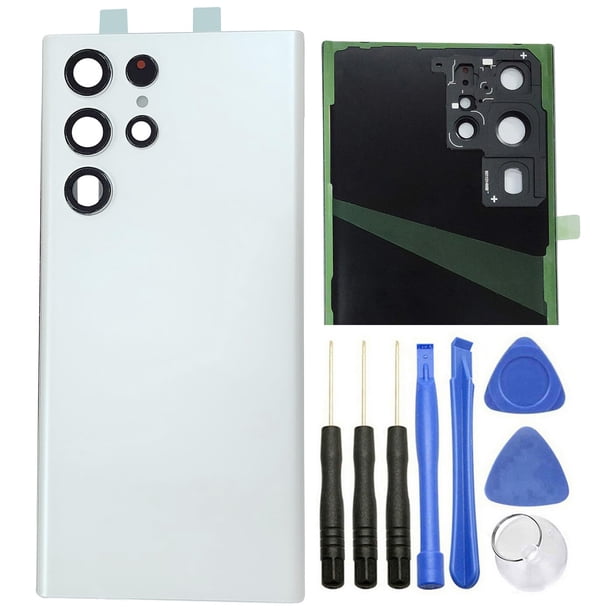 ubrokeifixit Cubierta Trasera de Vidrio para Samsung Galaxy S22 Ultra 5G 6.8" 2022 SM-S908 (NO compatible con S22 6.1" ni S22+ 6.6") (S22 Ultra-Blanco)