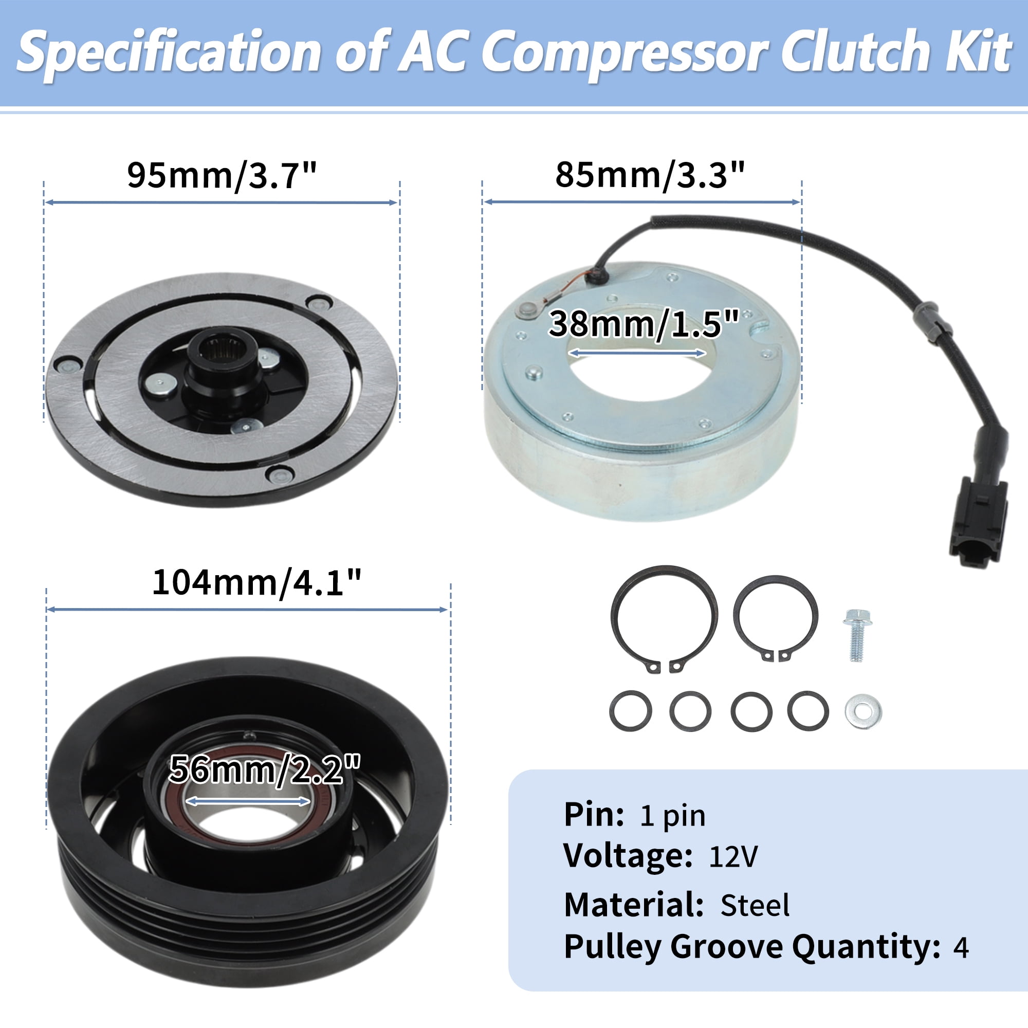 Unique Bargains AC Compressor Clutch Kit for Subaru Forester 2007-2013