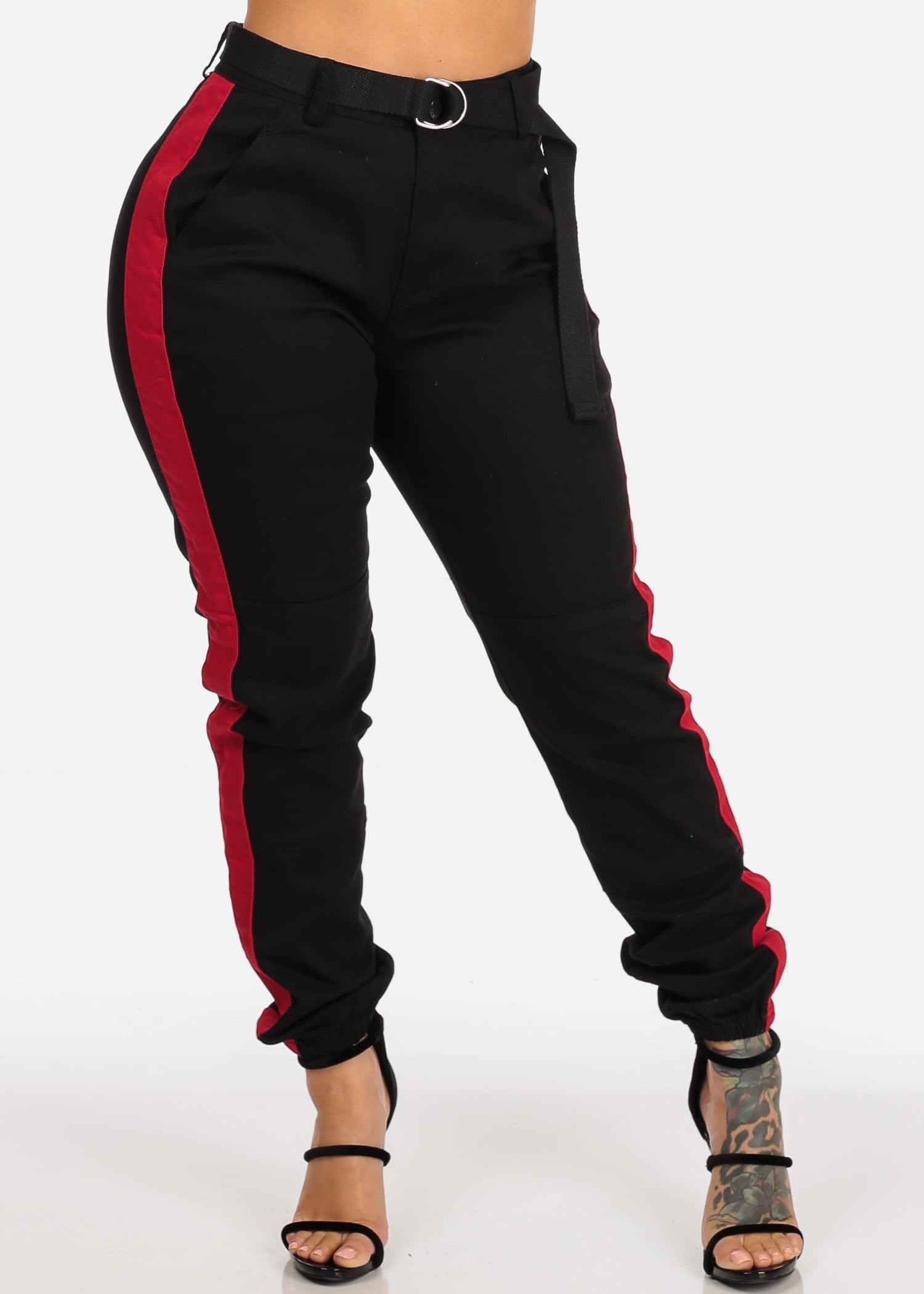 womens joggers with belt loops