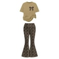 thumbnail image 6 of Gaexia Girls' Summer Pant Set,Girls Casual Fashion Outfit Bow Short Sleeve Top and Long Pants Toddler Play Comfy Two Piece Ensemble Fashion Clothes,8-9 Years, 6 of 6