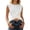 White, variant on Women's Twist Front Sleeveless Crop Top, Cross Tie Back Slim Fit Casual Summer Polyester Tee for Daily Beach & Street Style, 1PC, S-XXXL
