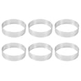thumbnail image 1 of Paquete de 6 Anillos para tartas Yuxing molde para tartas perforado acero inoxidable plateado, 1 of 5