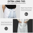 thumbnail image 3 of XMMSWDLA 28*35inches Bib Apron - Unisex White Apron Bulk with 2 Roomy Pockets Machine Washable for Kitchen Crafting Bbq Drawing, 3 of 6