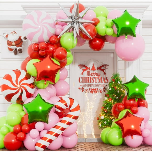 Kit de guirnaldas con forma de arco de globos Haolongfa, 120 unidades, para fiesta de Navidad