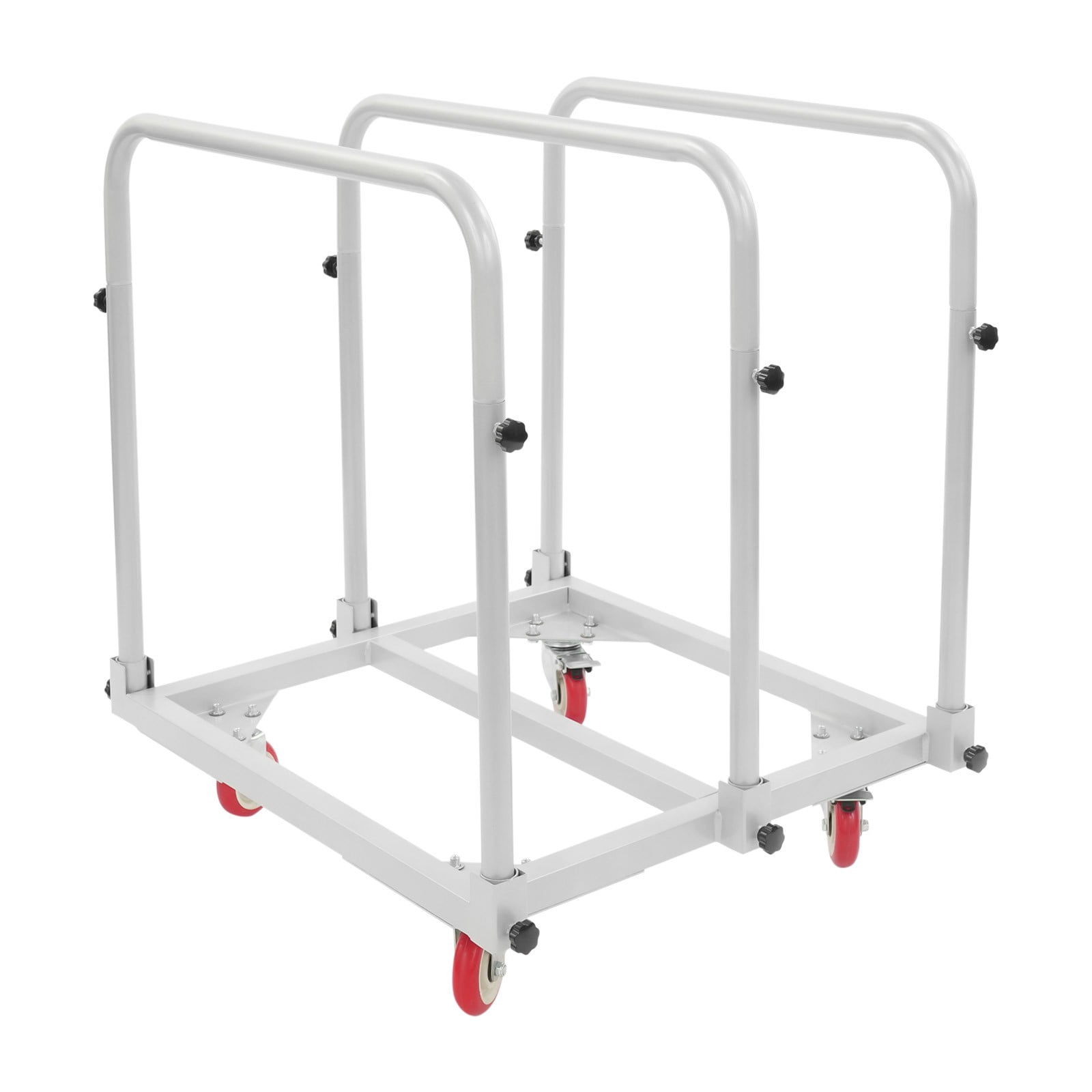 ToppiJoy Heavy Duty Hand Truck Dolly with 4 Swivel Casters, Industrial Hand Cart Hold up to 1400lbs for Plywood, Warehouse, Factory, Workshop (Grey)