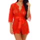thumbnail image 1 of Lencería para mujer sexy vestido largo de encaje vestido transparente transparente kimono bata, 1 of 8
