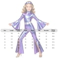 thumbnail image 7 of Miaeowve Girls Metallic Long Sleeve Flared Jumpsuits 70s Party Outfit Disco Hippie Fancy Dress Up Silver 6, 7 of 7