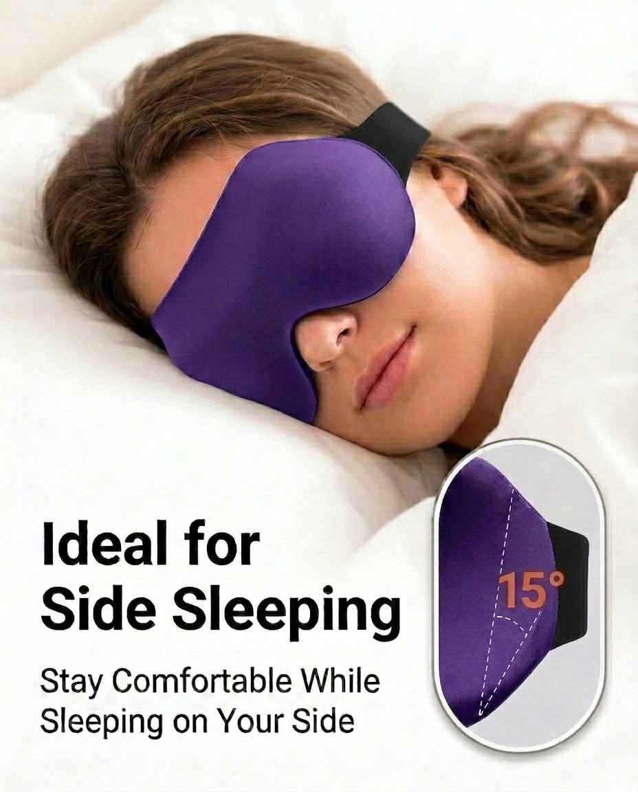 3 Pack Sleep Eye Masks for Women & Men: Soft Comfortable Eye Cover with Full Blackout - 3D Contoured Design for Side Sleep and Lash Extensions