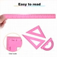 thumbnail image 4 of Uxcell 4pcs Triangular Ruler Set 30cm Plastic Ruler Protractor Triangle Ruler, Red, 4 of 6