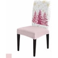 thumbnail image 4 of Chair Covers for Dining Room Set of 6,Watercolor Pink Christmas Tree Stretch Seat Protector Removable Washable Chairs Slipcovers for Kitchen Banquet Wedding Hotel,Snowflake on Gray, 4 of 6