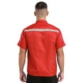 thumbnail image 4 of Zaldita Men Short Sleeve Zipper Work Shirt Mechanic Uniform Shirt Industrial T-shirts Workshop Tops Red 170/L, 4 of 7