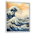 thumbnail image 2 of Designart "The Yellow Great Wave A Masterpiece from Kanagawa I" Nautical & Beach Floater Framed Canvas Wall Art, 2 of 7