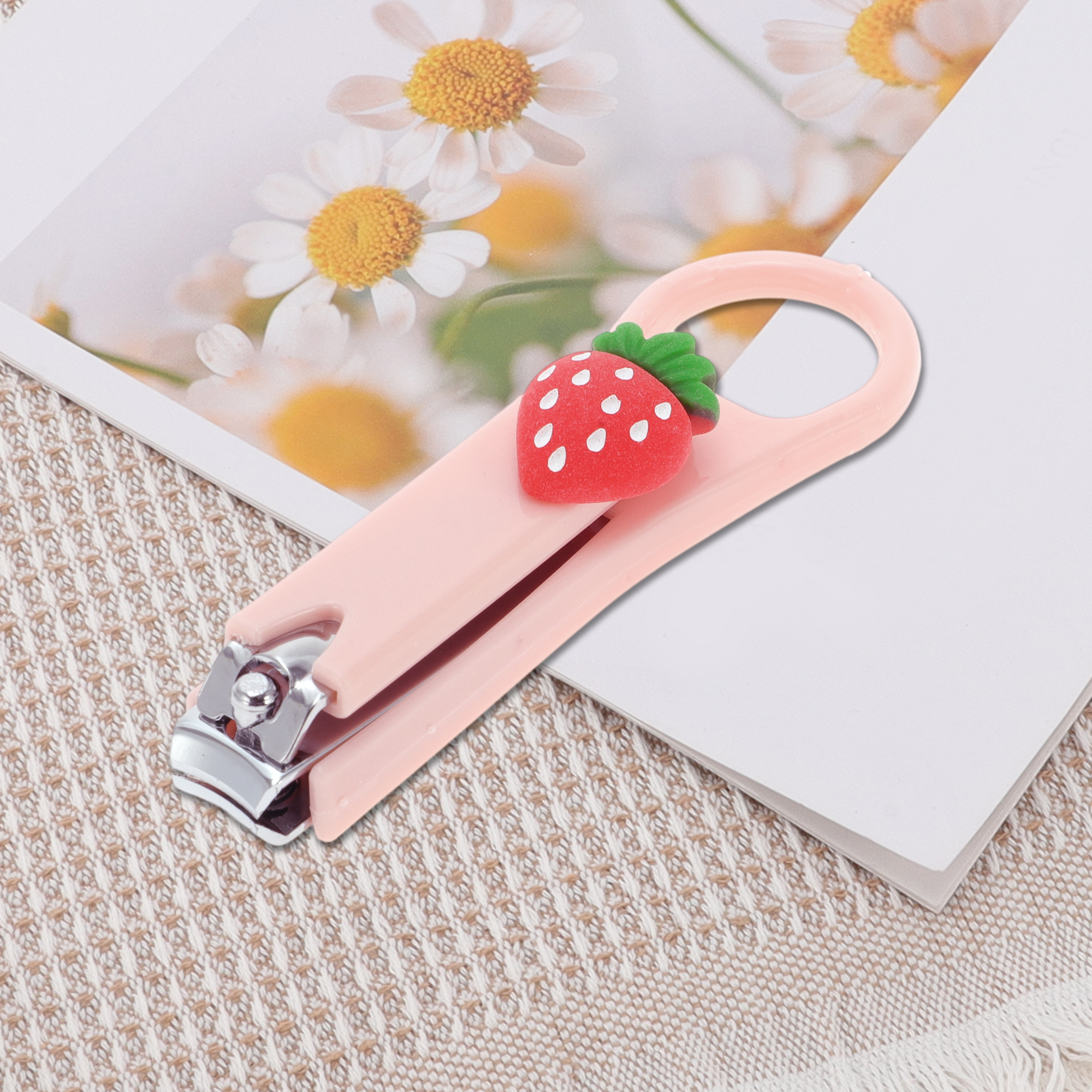 Unique Bargains Cartoon Strawberry Nail Clipper for Women and Men Pink Nail Clipper 1 Pc