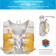 thumbnail image 3 of Yellow Lightweight Foldable Running Backpack - Water-Resistant Nylon Outdoor Sports Bag with Reflective Strips, Breathable Mesh Back, Hydration Bladder Compatible, Multi-Pocket Storage for Marathon,, 3 of 7