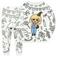 thumbnail image 3 of oqasdz Kids Happy Birthday DIY Hand Painted Homewear Colouring Pajama Set for Boys and Girls Can Play with and Wear Loose Fit Pajama Set, 3 of 7
