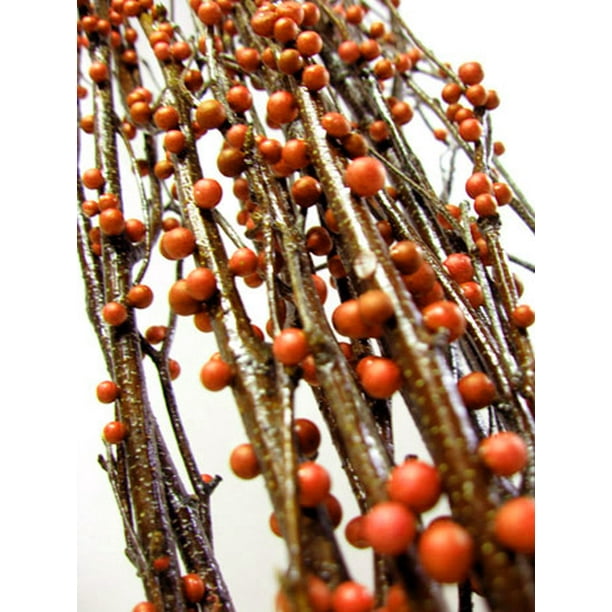 Natural Birch Branches with Faux Bittersweet Berries 34ft Walmart