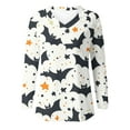 thumbnail image 5 of Fznquz Casual Blouses for Women Dressy Black Halloween Long Sleeve Shirt Plus Size Trendy V Neck Shirts for Women, 5 of 5