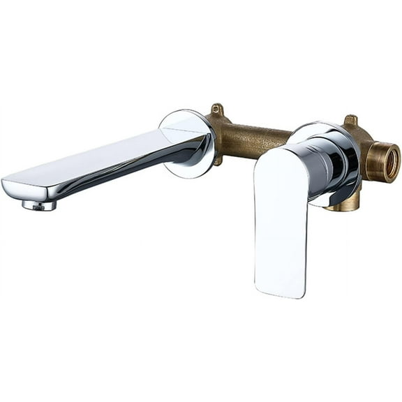 Wall Mounted Bathroom Faucet, Solid Brass, Single Handle Wall Mounted Bathroom Sink Faucet, Hot and Cold, Basin Mixer Tap Faucet, Black