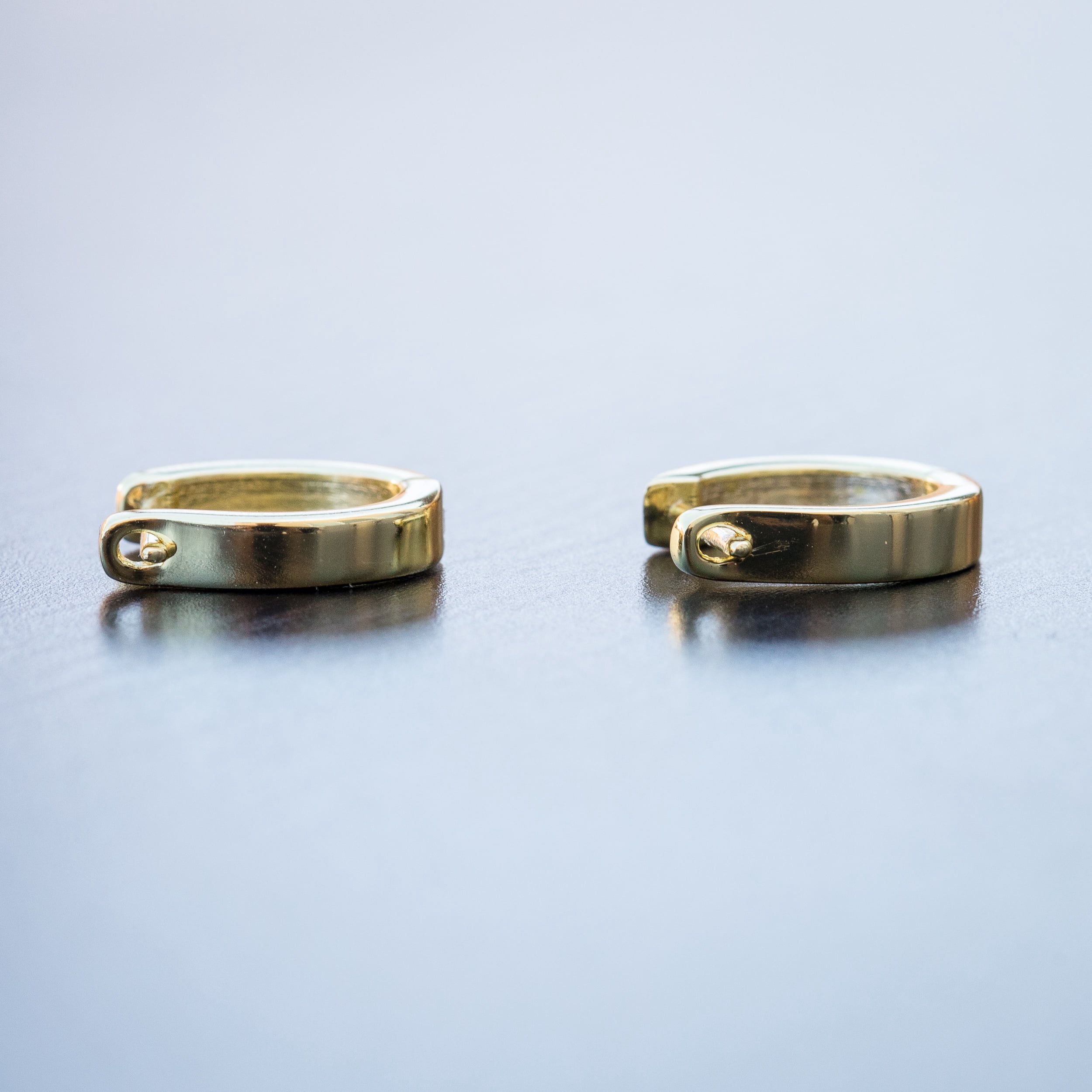 Men's Yellow Gold Plated Solid 925 Sterling Silver Diamond Cut Hoop Earrings