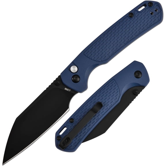 CJRB Pyrite-Light Pocket Knife, Folding Knife with 3.34'' AR-RPM9 Steel Blade Small Pocket Knife with Pocket Clip for Men Women, EDC Knife for Camping Survival Hiking Knives J1945 Blue