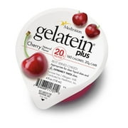 Gelatein Plus Cherry: 20 grams of protein. Ideal for clear liquid diets, swallowing difficulties, bariatric, dialysis and oncology. Great pre or post-workout snack. (12 pack)