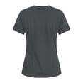 thumbnail image 4 of Iaqnaocc Scrubs for Women Funny Solid Color Nurse Uniforms Fashion V-Neck Side Slits Scrub Shirt Party Short Sleeve Medical Workwear with 3 Pockets Dark Gray M, 4 of 4