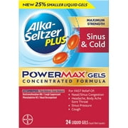 Alka-Seltzer Plus Powermax Sinus & Cold Medicine, Liquid Gels, 24 Count