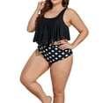 thumbnail image 4 of TOPIO Women Swimwear Plus Size Swimsuit High Waisted Two Piece Flounce Bikini Swimwear, 4 of 5