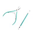 thumbnail image 1 of 2pcs Cuticle Trimmer Cuticle Pusher Set Cuticle Remover Cuticle Nipper Cuticle Clippers Stainless Steel Cuticle Cutter Pedicure Manicure Tools Pedicure Manicure Tools for Fingernails Toenails, 1 of 5