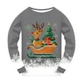 thumbnail image 4 of NIEWTR Christmas Pajamas for Kids Girls Holiday Long Sleeve Sleepwear Santa Cotton Pajamas Sets Christmas Kids Sets (5-6 Years,Grey), 4 of 4