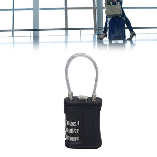Candado de Cable Con Combinación Tsa de 3 Dígitos, Candado Fácil de Restablecer para Equipaje, Casillero de Gimnasio, Con Mecanismo de Bloqueo único, ABS inoxidable