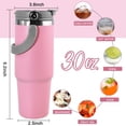 thumbnail image 2 of WarmH 30 oz Tumbler with Handle and Straw Lid, Double Walled Vacuum Insulated Water Bottle Leakproof Tumbler Travel Coffee Mug Thermal Cup, Cupholder Friendly for Office, Home, Sport, Pink, 2 of 14