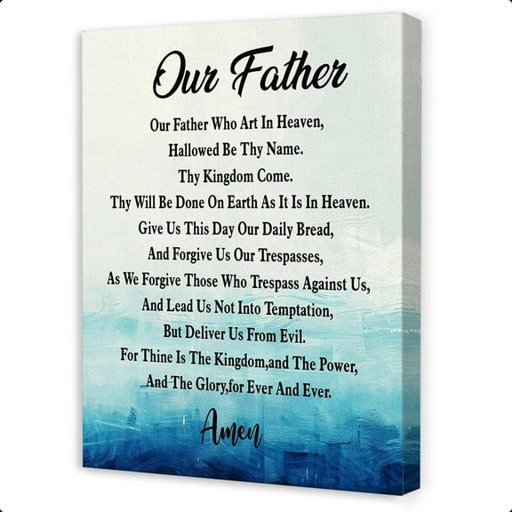 Our Father Prayer Wall Decor,Lords Prayer Wall Art,Religious Bible Verse Wall Decor,Scripture Canvas Wall Art for Christian Home Office Church