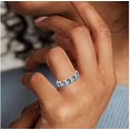 thumbnail image 3 of Divine Creation 2.00 Ct Oval Cut Blue Topaz Wedding Engagement Half Band Ring 14K Rose Gold Plated 925 Sterling Silver For Women's -4.5, 3 of 3