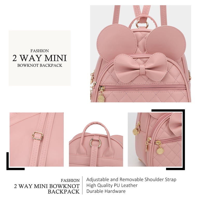Mini Backpack Bowknot Polka Dot Small Daypack Convertible Shoulder Purse KL928 Bowknot Polka Dot Cute Mini Backpack Small Daypacks  main image 4