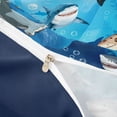 thumbnail image 4 of meiyoeat Cute Cartoon Shark Twin Duvet Cover For Boys,Watercolor Ocean Theme Twin Bedding For Kids,Navy Blue Reversible,2pcs(No Comforter), 4 of 6