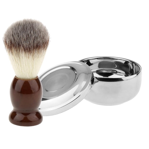 juego de 2 piezas de brocha de afeitar taza de taza para tazón de afeitar con tapa kit para hombres barbero