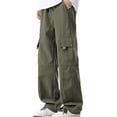 thumbnail image 2 of Men's Workwear Sports Straight Pants Elastic Waistband Solid Color Outdoor Fitness Trousers S-XL (1 pack), 2 of 8