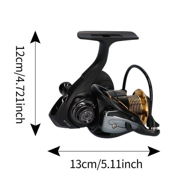 RT1000 5.5:1 Water Drop Wheel 12+1 Bearing Spinning Reel Strong Pulling  Force Fishing Reel Tool Support Interchangeable Rocker Arms
