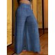 thumbnail image 4 of Pantalones Palazzo Sólidos y Simples, Pantalones Casuales de Pierna Ancha con Cintura Elástica, Ropa de Mujer, 4 of 4