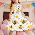 thumbnail image 4 of FAHXNVB Cami Midi Dresses for Girls Casual Crewneck Spaghetti Straps A Line Tiered Flowy Sundress Summer Fashion Cozy Graphic Print Beach Vacation Dresses 2-12 Years, 4 of 7