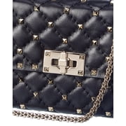 Valentino Rockstud Spike Leather Crossbody, Black