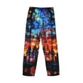 thumbnail image 3 of Lsque Magical Stained Glass Castle Print Men's Pajama Pants, Lounge Pant - Comfortable Home Wear,Elastic Waistband, Stylish Design-Large, 3 of 9