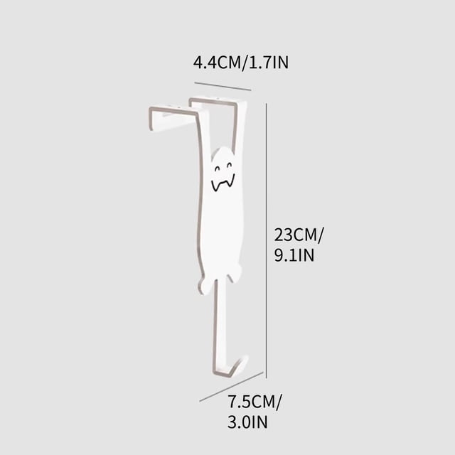 Behind The Door Storage Rack, Wall Mounted Clothes Rack, No Punching Installation, Heavy Duty Rust Resistant Hooks, for Hanging Clothes Hats Keys