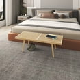 thumbnail image 2 of LeisureMod 48" Entryway Bench, Rubberwood Frame & Beech Wood Legs, Slatted Design for Bedroom, Living Room, Hallway – Modern Home Inwood Collection, 2 of 9