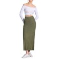 thumbnail image 2 of Falda Midi de Punto INSPIRE CHIC para Mujer, Falda Cuerpo Ajustado de Cintura Alta 2XL Verde Ejército, 2 of 6