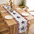 thumbnail image 3 of Independence Day Table Runner - 72 Inch Long, Kitchen Dining Table Runner Dresser Scarves, Farmhouse Texas Star Wooden Grain Farmhouse Decor for Coffee Tables Wedding Party Banquet, 3 of 8