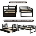 thumbnail image 6 of Elitezip Bunk Bed Twin over Twin for Teens Adults, Twin Bed with Side Rails and Movable Trundle, Wooden Bunk Bed for Bedroom Can Convertible 2 Twin Beds, High Weight Bunk Bed, Black, 6 of 7