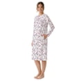 thumbnail image 3 of Aria Women’s Long Sleeve Stretch Velour 44" Sleepwear Nightgown, Sizes XS-5X, 3 of 6