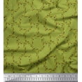 thumbnail image 1 of Soimoi Green Georgette Viscose Fabric Leaves & Geometric Printed Craft Fabric by the Yard 42 Inch Wide, 1 of 3